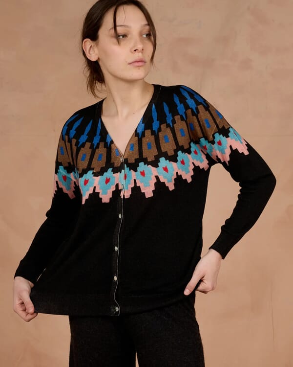 in bed with you FLORAL AND GEOMETRIC PRINT JACKET WITH POCKETS COL.461