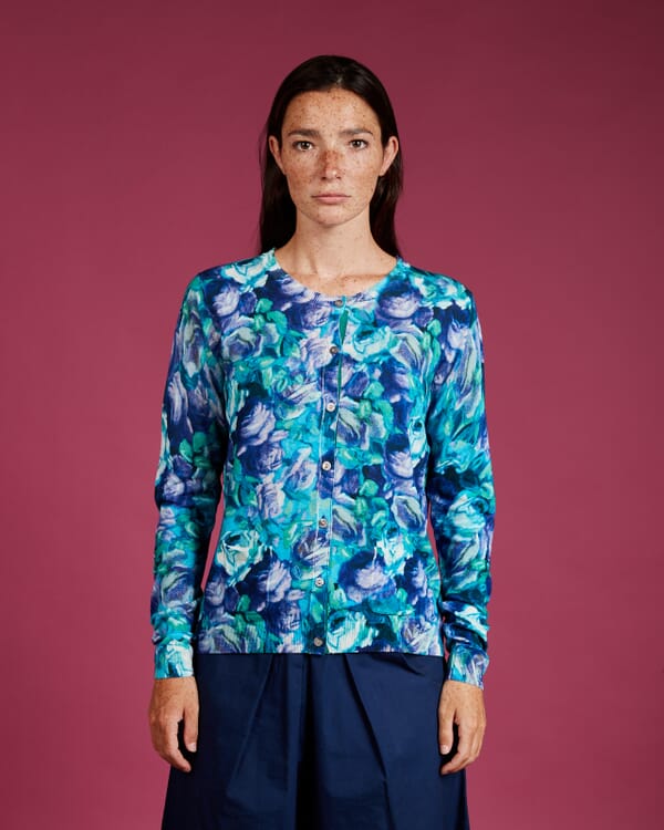 In Bed With You FLORAL AND GEOMETRIC PRINT JACKET WITH POCKETS COL.459