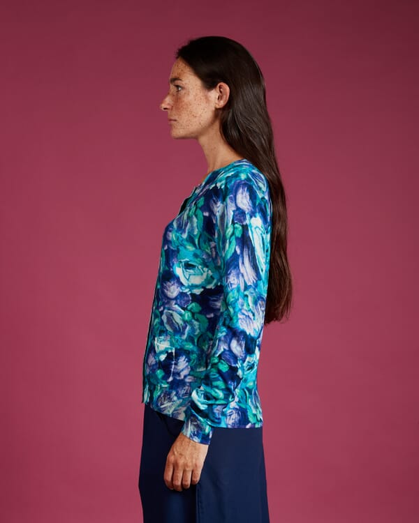 In Bed With You FLORAL AND GEOMETRIC PRINT JACKET WITH POCKETS COL.459