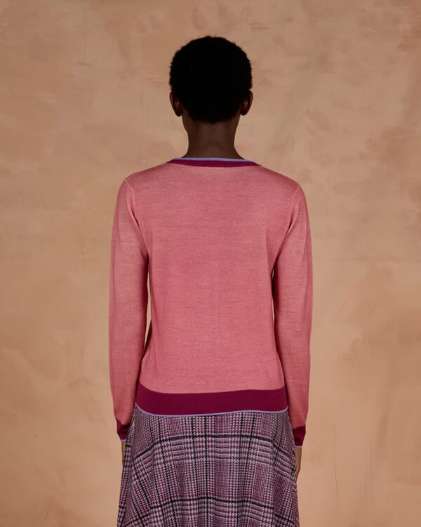 In Bed With You FLORAL AND POLKA DOTS PRINT DUPLEX V NECK JUMPER COL.1072