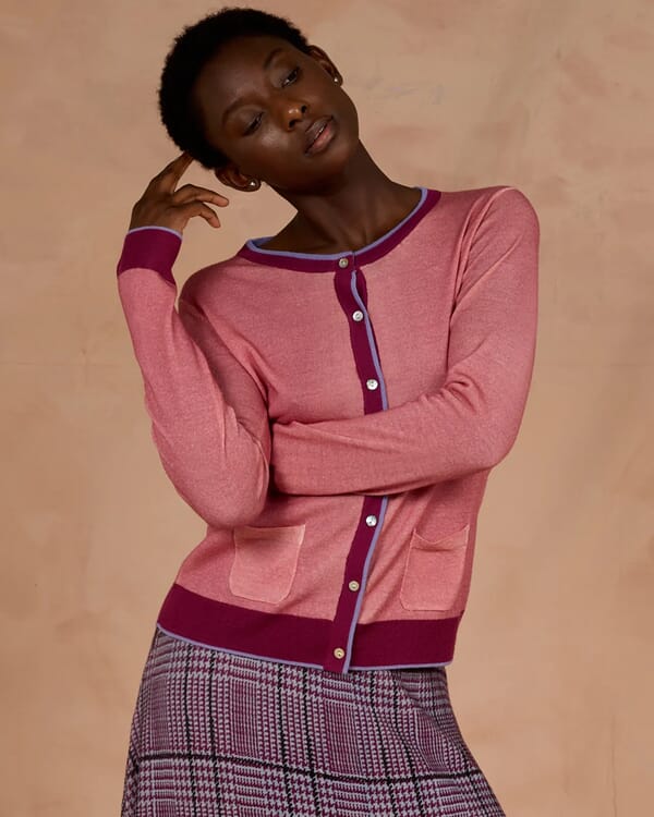 in bed with you FLORAL AND POLKA DOTS PRINT DUPLEX V NECK JUMPER COL.1072