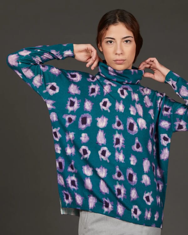 in bed with you FLORAL PRINT BOATNECK JUMPER COL.854