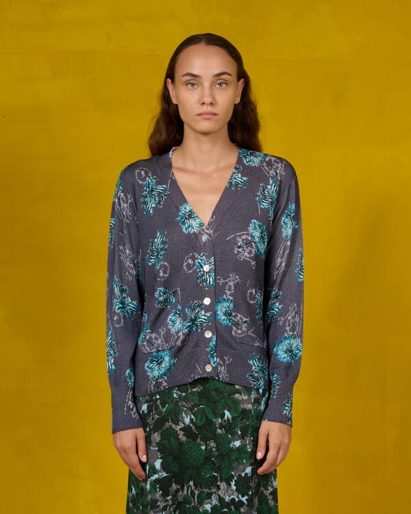 In Bed With You FLORAL PRINT CARDIGAN WITH POCKETS COL.808