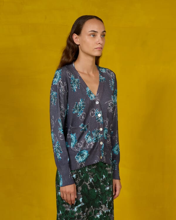 In Bed With You FLORAL PRINT CARDIGAN WITH POCKETS COL.808
