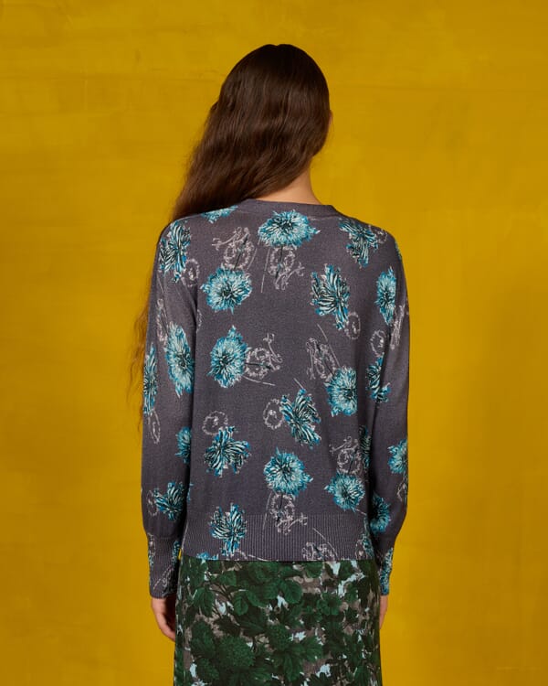 In Bed With You FLORAL PRINT CARDIGAN WITH POCKETS COL.808