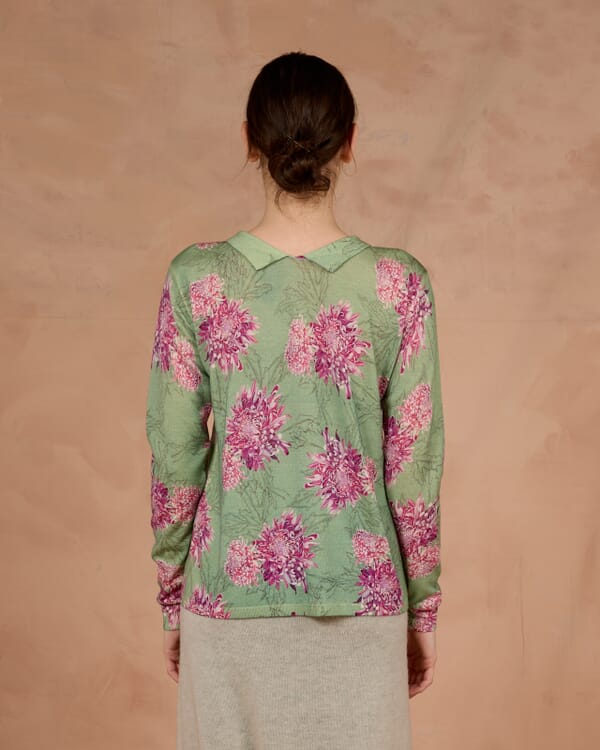 In Bed With You FLORAL PRINT CREWNECK CARDIGAN COL.852