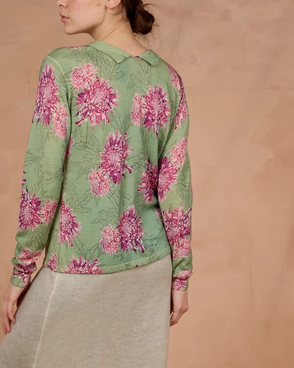 in bed with you FLORAL PRINT CREWNECK CARDIGAN COL.852