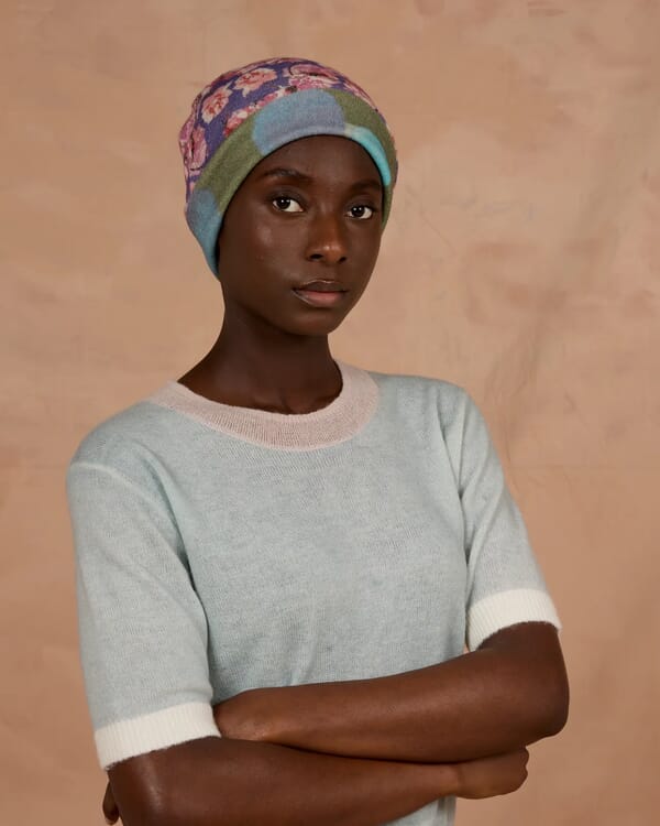 in bed with you FLORAL PRINT HIGH NECK MID DRESS COL.158