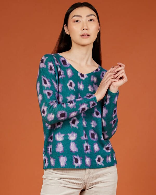 in bed with you FLORAL PRINT LOOSE-FIT CARDIGAN COL.1024