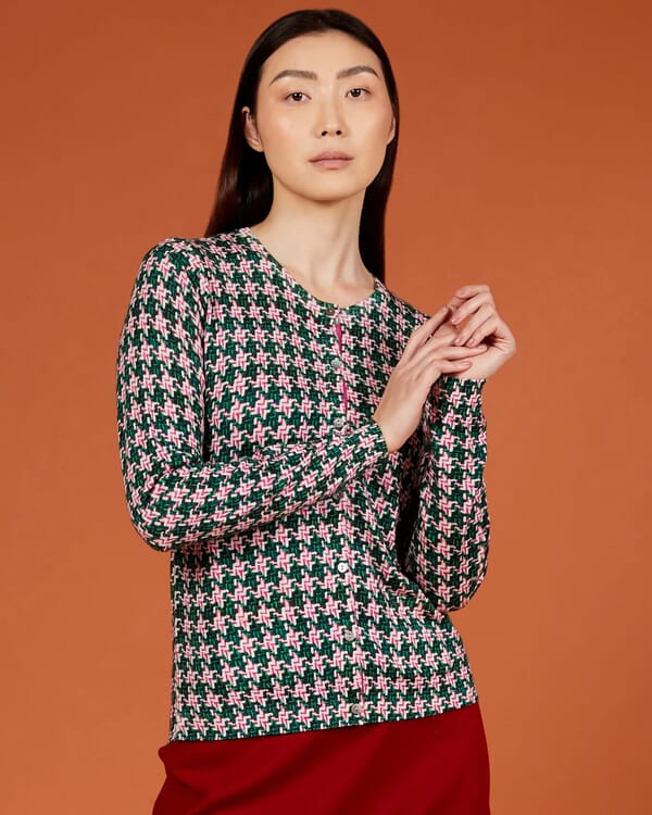 in bed with you FLORAL PRINT LOOSE-FIT CARDIGAN COL.340