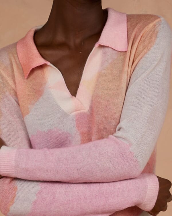 In Bed With You FLORAL PRINT POLO NECK JUMPER COL.809