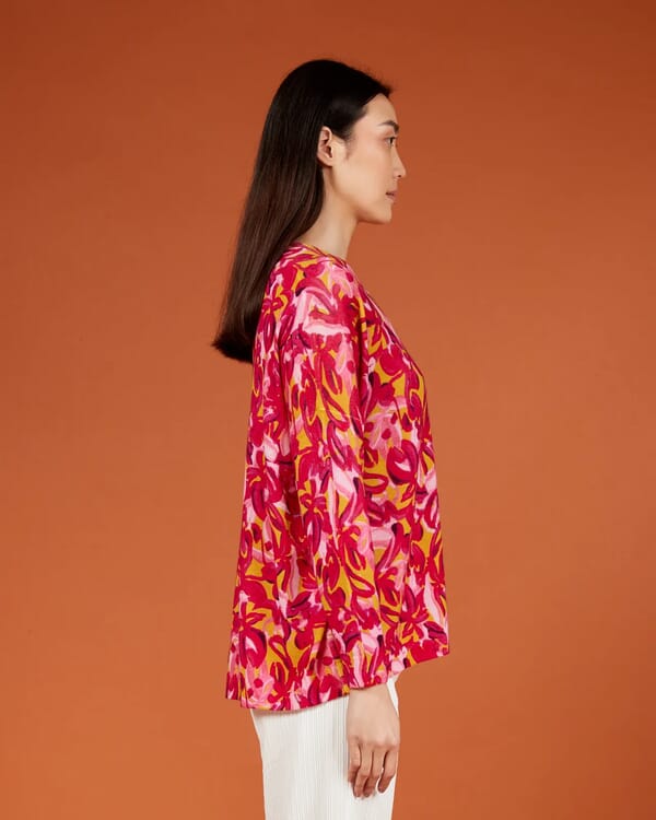 In Bed With You FLORAL PRINT POLO NECK JUMPER COL.809