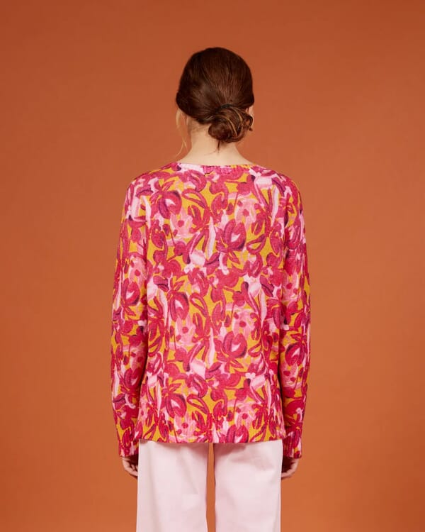 In Bed With You FLORAL PRINT V NECK CARDIGAN COL.829