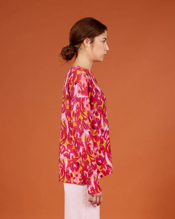 In Bed With You FLORAL PRINT V NECK CARDIGAN COL.829