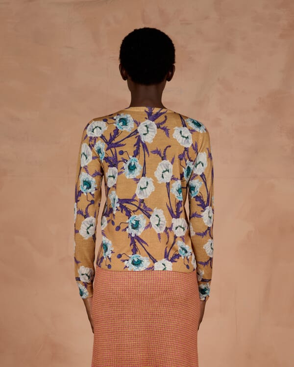 In Bed With You GEOMETRIC PRINT BATWING V NECK JUMPER COL. 185