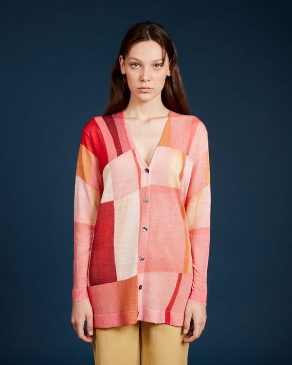 In Bed With You GEOMETRIC PRINT BOAT NECK JUMPER COL.912