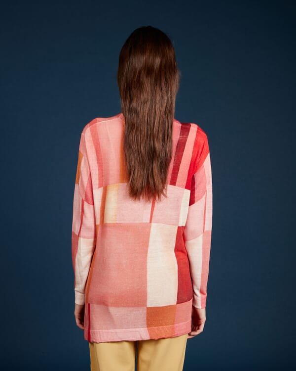 In Bed With You GEOMETRIC PRINT BOAT NECK JUMPER COL.912