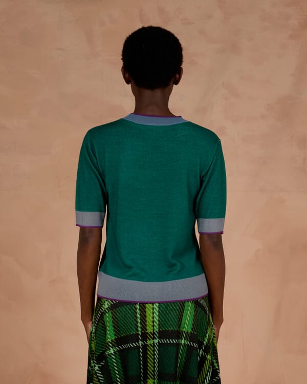 In Bed With You GEOMETRIC PRINT BOAT NECK JUMPER COL.912