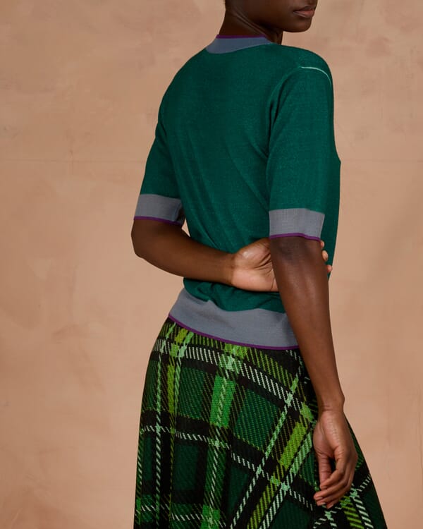 In Bed With You GEOMETRIC PRINT BOAT NECK JUMPER COL.912