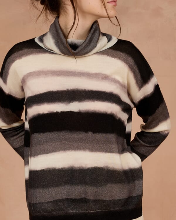 In Bed With You GEOMETRIC PRINT BOAT NECK JUMPER COL.912