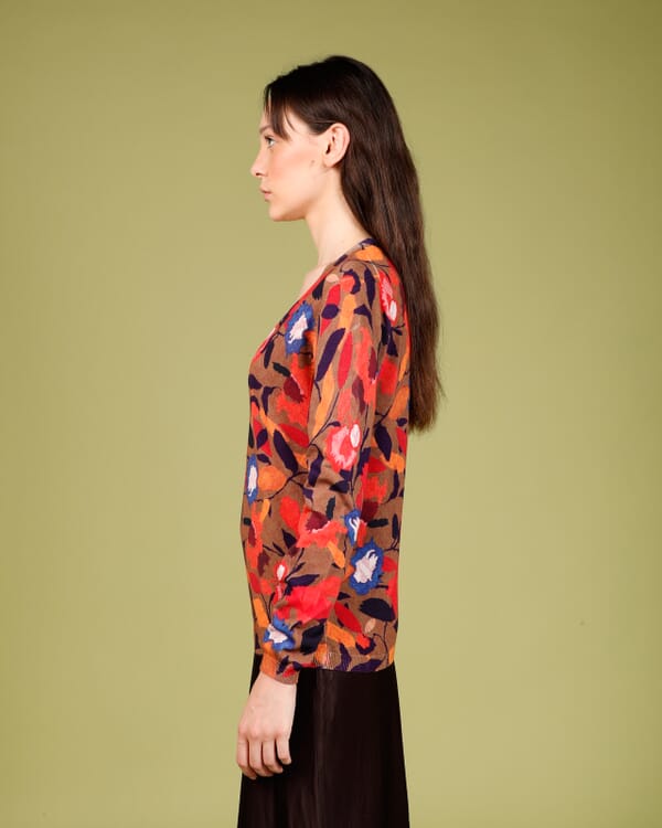 In Bed With You GEOMETRIC PRINT BOAT NECK JUMPER COL.928