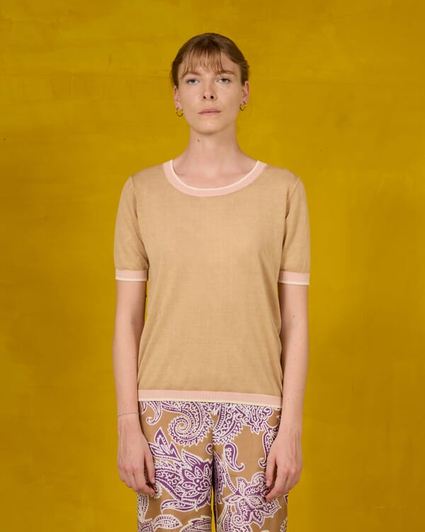 In Bed With You GEOMETRIC PRINT BOAT NECK TOP COL.908