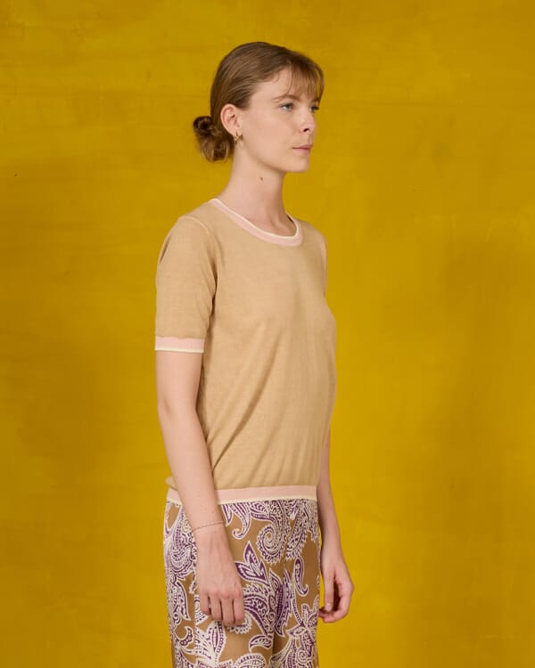 In Bed With You GEOMETRIC PRINT BOAT NECK TOP COL.908