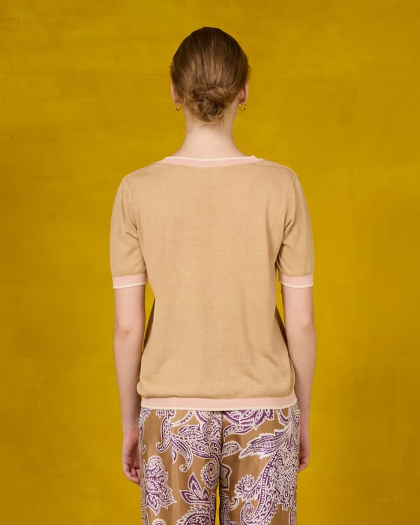 In Bed With You GEOMETRIC PRINT BOAT NECK TOP COL.908