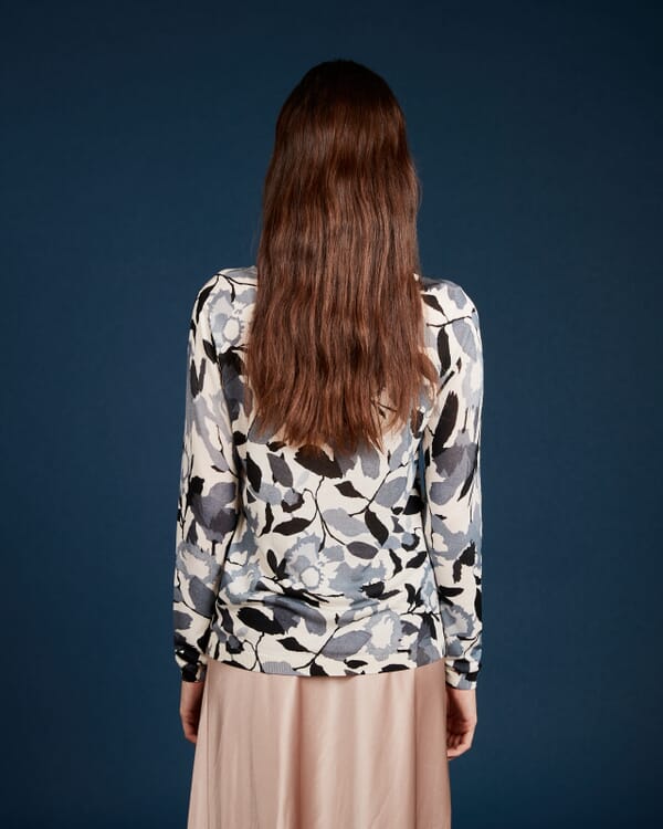 In Bed With You GEOMETRIC PRINT BOAT NECK TOP COL.908