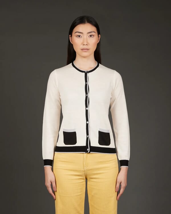 In Bed With You GEOMETRIC PRINT CARDIGAN WITH POCKETS COL. 914