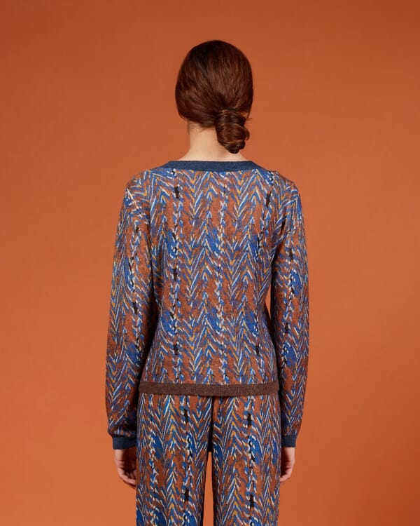 In Bed With You GEOMETRIC PRINT CARDIGAN WITH POCKETS COL. 914