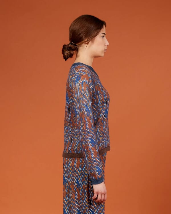 In Bed With You GEOMETRIC PRINT CARDIGAN WITH POCKETS COL. 914