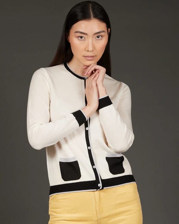 in bed with you GEOMETRIC PRINT CARDIGAN WITH POCKETS COL. 914