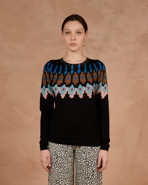 In Bed With You GEOMETRIC PRINT CREWNECK JUMPER COL.1058