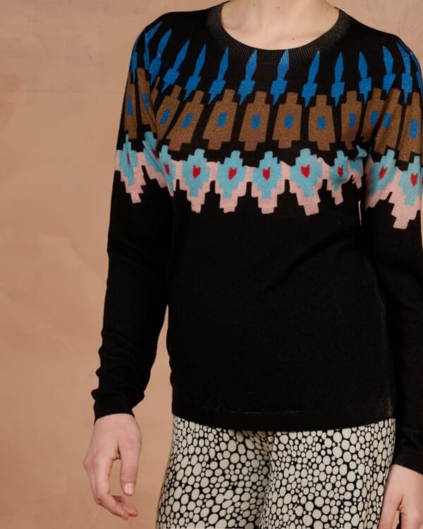 In Bed With You GEOMETRIC PRINT CREWNECK JUMPER COL.1058