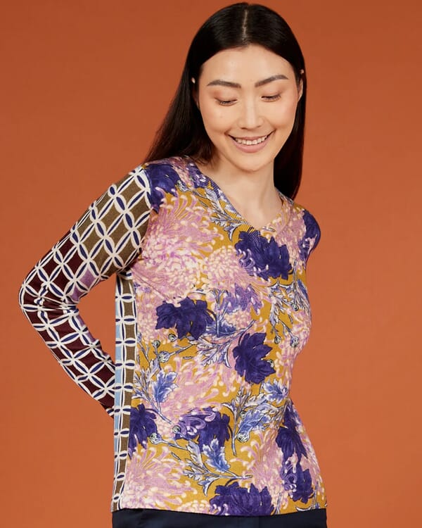 in bed with you GEOMETRIC PRINT CREWNECK JUMPER COL.826