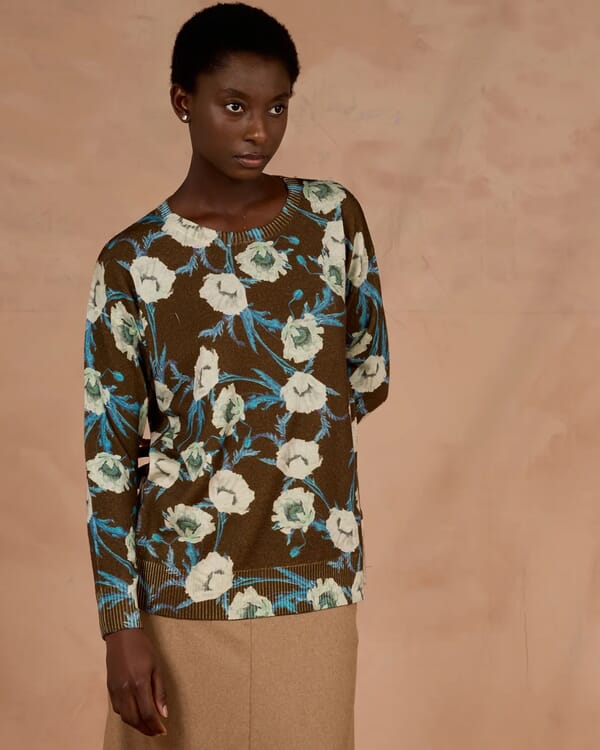 in bed with you GEOMETRIC PRINT CREWNECK JUMPER COL.826