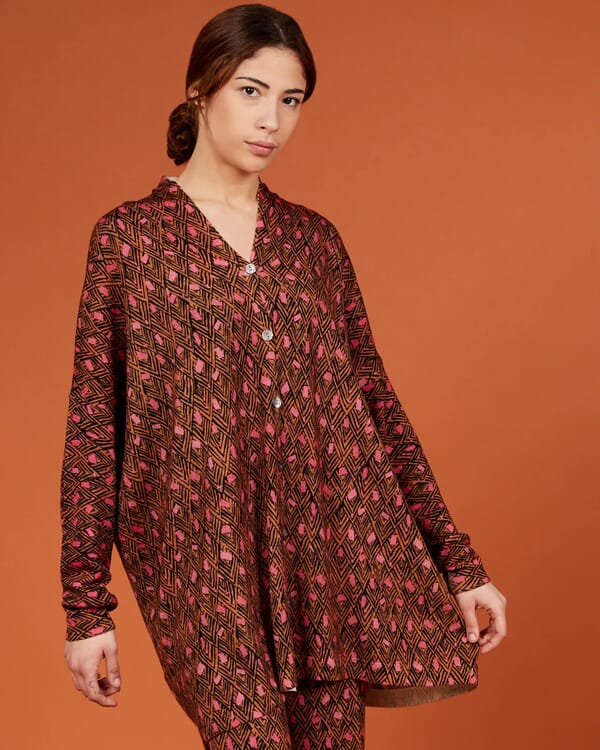 in bed with you GEOMETRIC PRINT DUPLEX POLO COL.153