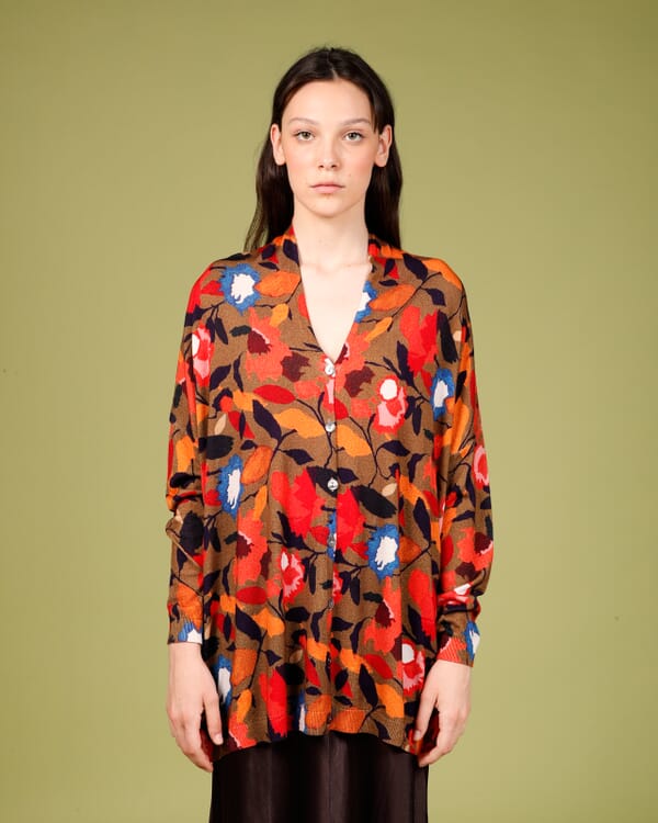 In Bed With You GEOMETRIC PRINT LOOSE-FIT CARDIGAN COL.1018