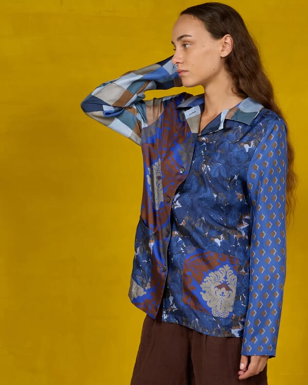 in bed with you GEOMETRIC PRINT LOOSE-FIT CARDIGAN COL.160