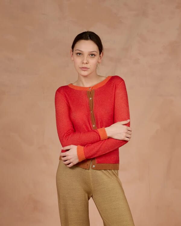 in bed with you GEOMETRIC PRINT LOOSE-FIT CARDIGAN COL.223