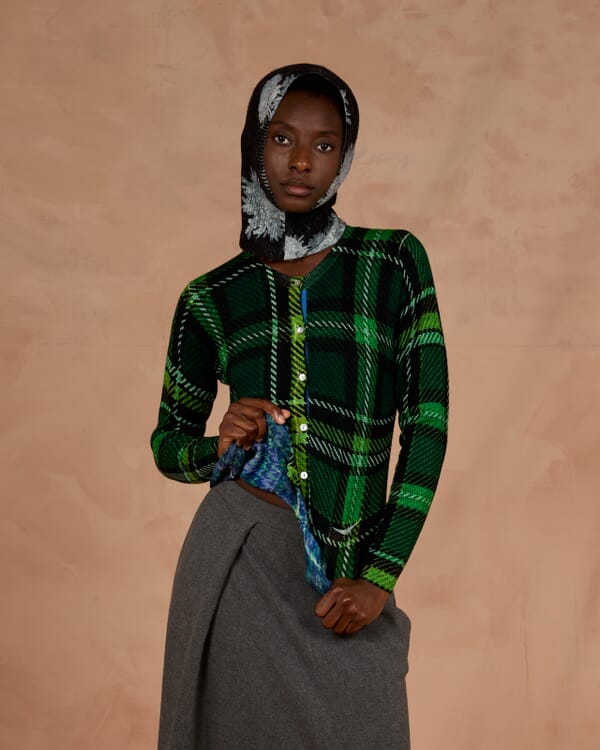 In Bed With You GEOMETRIC PRINT LOOSE-FIT CARDIGAN COL.322