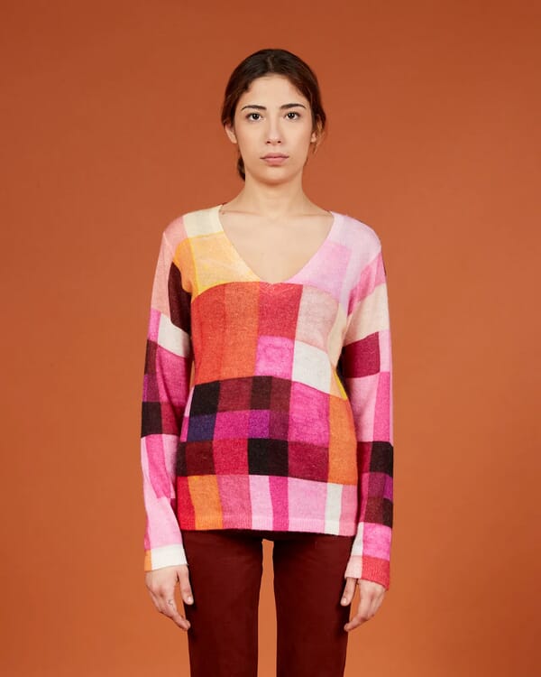 In Bed With You GEOMETRIC PRINT LOOSE-FIT CARDIGAN COL.322