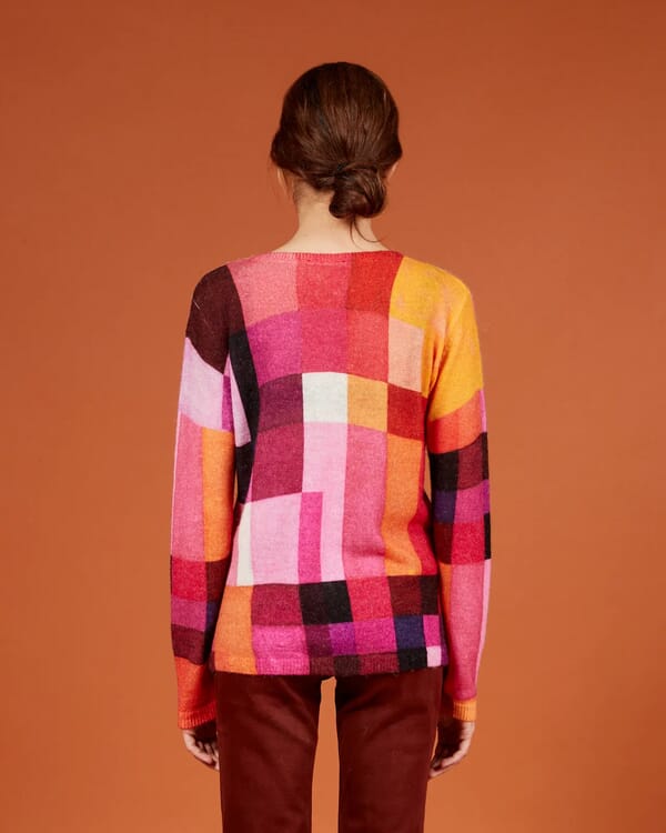 In Bed With You GEOMETRIC PRINT LOOSE-FIT CARDIGAN COL.322