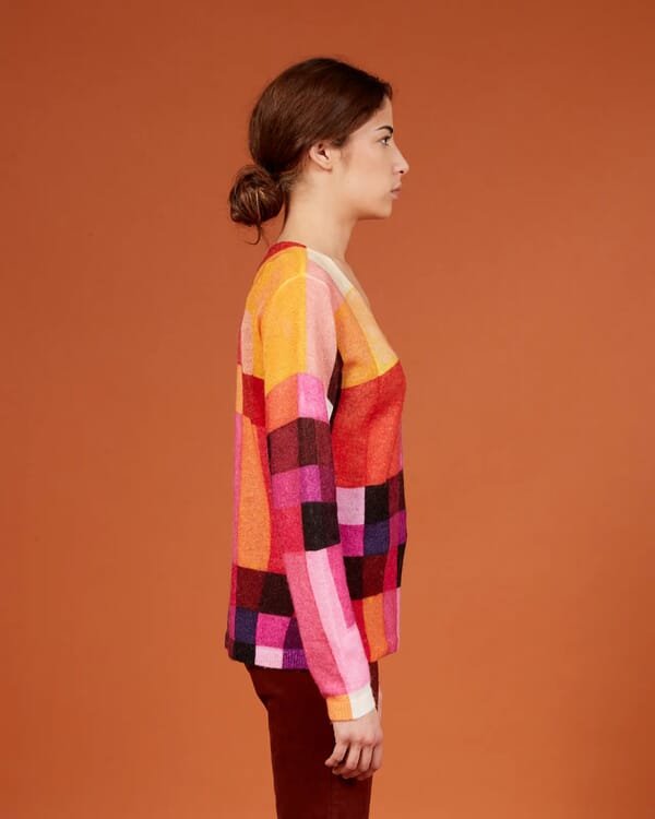 In Bed With You GEOMETRIC PRINT LOOSE-FIT CARDIGAN COL.322