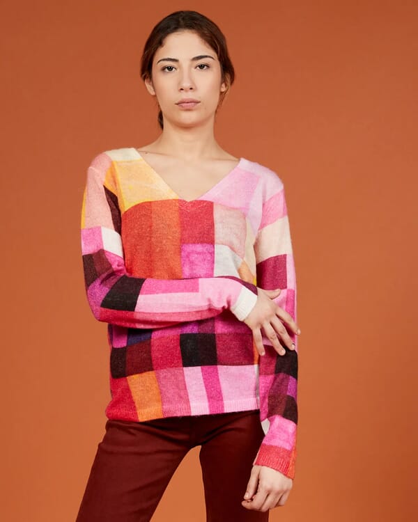 in bed with you GEOMETRIC PRINT LOOSE-FIT CARDIGAN COL.322