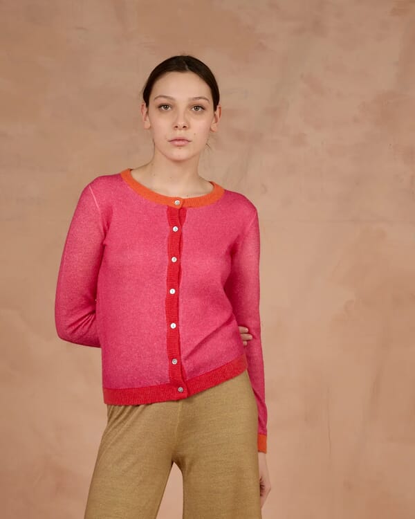 in bed with you GEOMETRIC PRINT LOOSE-FIT CARDIGAN COL.903