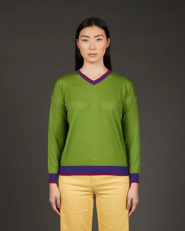 In Bed With You GEOMETRIC PRINT POLO NECK JUMPER COL.810