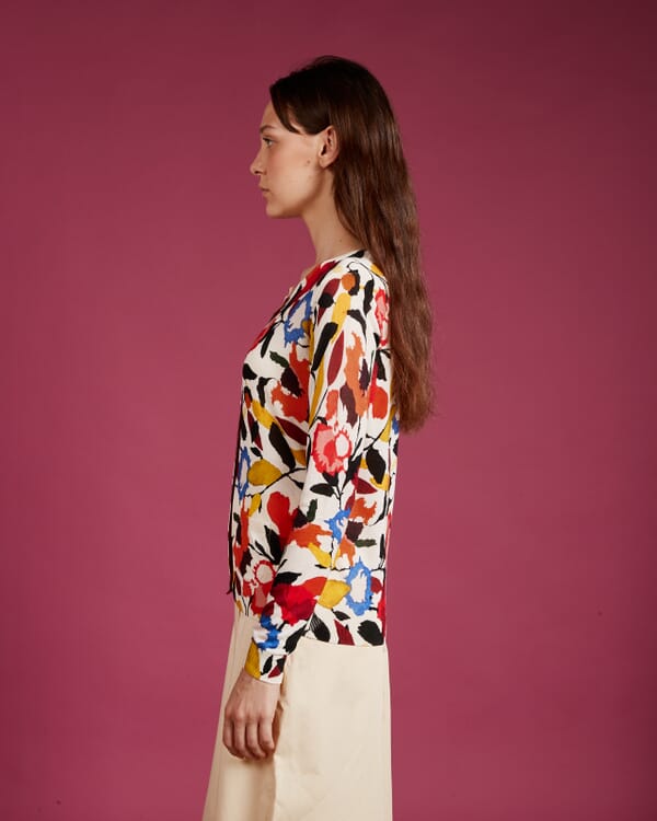 In Bed With You GEOMETRIC PRINT POLO NECK JUMPER COL.810