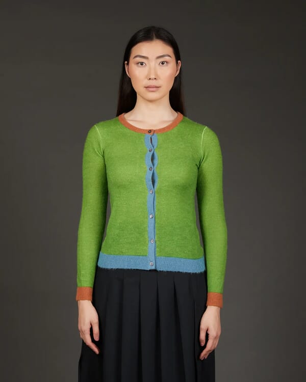 In Bed With You GEOMETRIC PRINT V NECK CARDIGAN COL.160